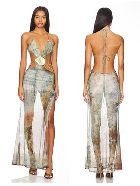chinese dress ladies Vida Backless Maxi Dress in Gold | Jaded London